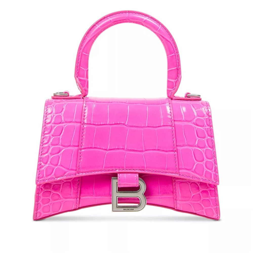 BALENCIAGA CROCODILE 🐊 Hourglass XS Leather Top Handle Bag - Picture 3 of 5
